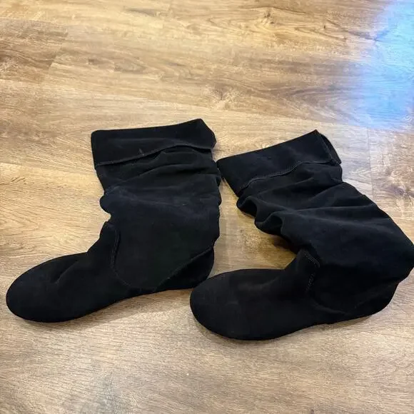Gianni Bini Knee High Slouch Boots Women's Black Suede Size 8? Worn Very Little - Picture 3 of 8
